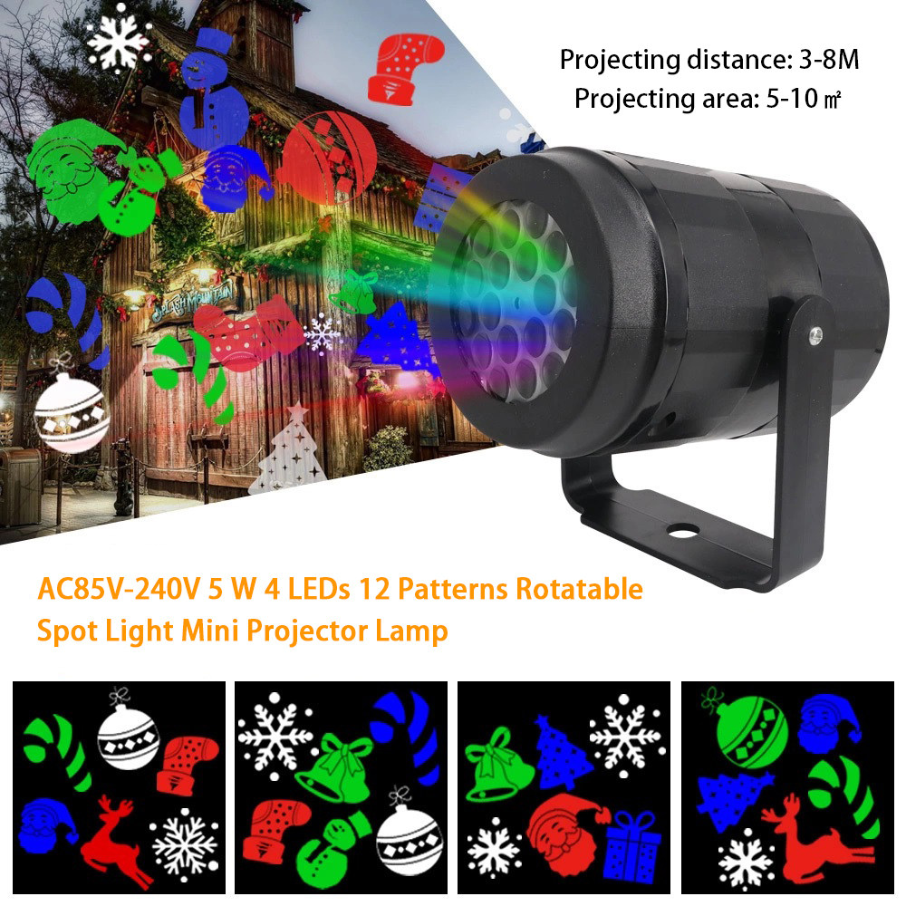 Christmas Projector Lamp 12 Patterns Christmas LED Stage Lig