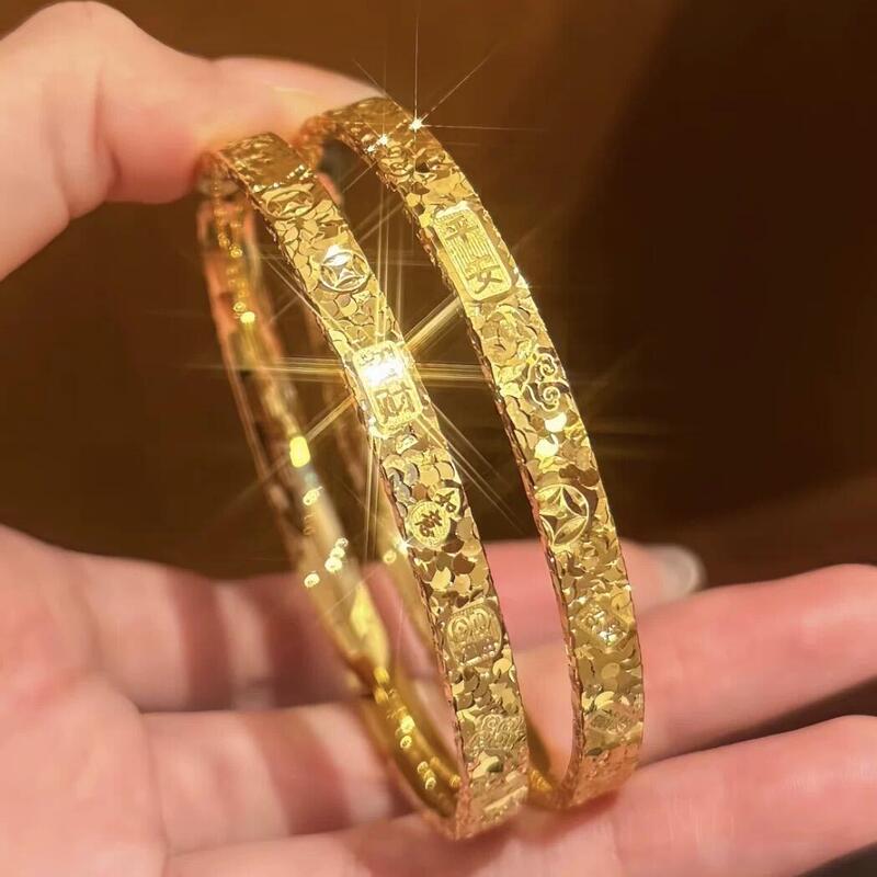 Alloy Bracelet, Fashionable [Jiyan Broken Ice Bracelet], Bengal Red Gold, Nordic Gold, Tin Gold, Same Color Inside and Out