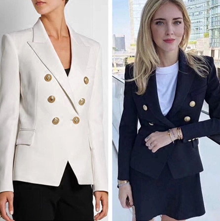 2026 New Balmain Classic High-End Suit with Double-Row Metal Buttons, Short Blazer for Women, Same Style as Zhou Yangqing