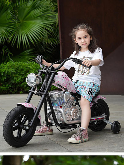 Детский электрический мотоцикл Storm, двухколесный, в стиле Harley, для детей 3-12 лет, с возможностью перевозки взрослых, игрушечный карт, перезаряжаемый