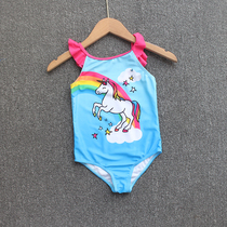 Small discount little girl one-piece swimsuit 2-5 year old girl cartoon swimsuit Triangle Leisure cute child swimming