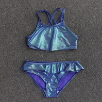 Small discount ▏ girl fashion split swimsuit ruffle cross shoulder strap childrens triangle swimming pants