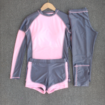 Small discount womens swimming set long sleeve split flat corner swimsuit quick-drying sunscreen swimming trousers surf suit