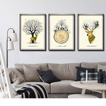 Nordic style creative elk living room mural elk Woods leisurely simple bedroom hanging painting office deer hanging painting