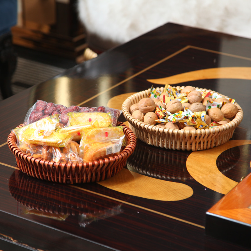 Steamed Buns RATTAN WOVEN AND CONTAINED BASKET WILLOW FRUIT BASKET BAMBOO WOVEN BUNS BASKET VEGETABLE DRIED FRUIT BASKET CANDY BREAD WEAVE BASKET