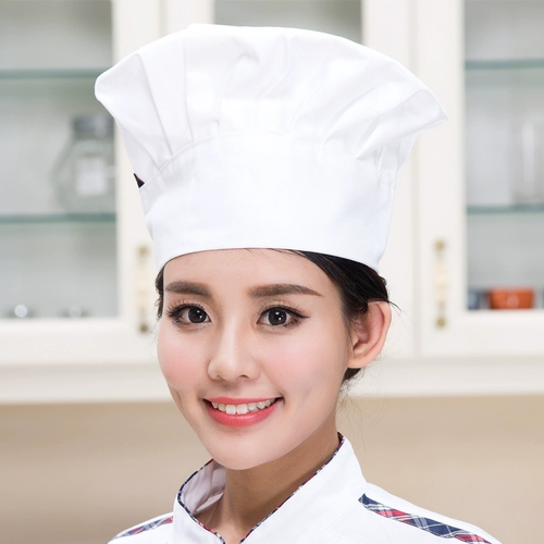 Шляпа шеф -повар мужская хлопчатобумажная шляпа hat hat white mushroom hate food factory catering chitchen hotel hote hate ляп