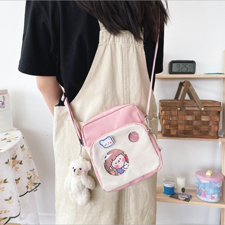 Summer cute little bag with women's bag day Faculty Wind little fresher and cute personality Teenage Girl Little Bear Diagonal Satchel