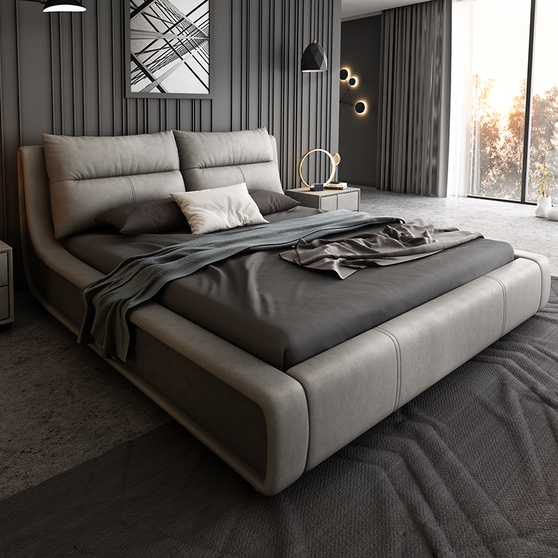 Nordic Cloth Art Bed Minimalist Modern Tech Cloth Small Family Home 1 8 m Double beds Wedding bed Master bedroom Soft bunk beds