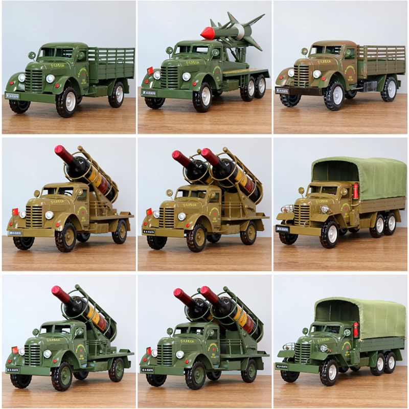 Retro porch decoration ornaments iron car classic car model creative props car handmade iron ornaments