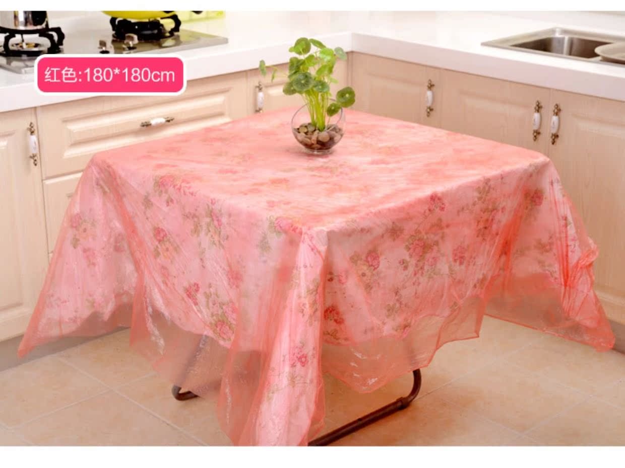 Khăn trải bàn dùng một lần dày khách sạn phục vụ khăn trải bàn màu đỏ chất lượng khăn trải bàn cưới bằng nhựa bàn tròn bàn vải lớn - Các món ăn dùng một lần túi zip đựng thực phẩm