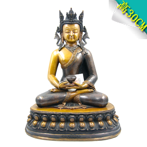 Amitabha Buddha statue Nepalese bronze handmade offerings to the Tantric Buddhist hall ornaments 30cm