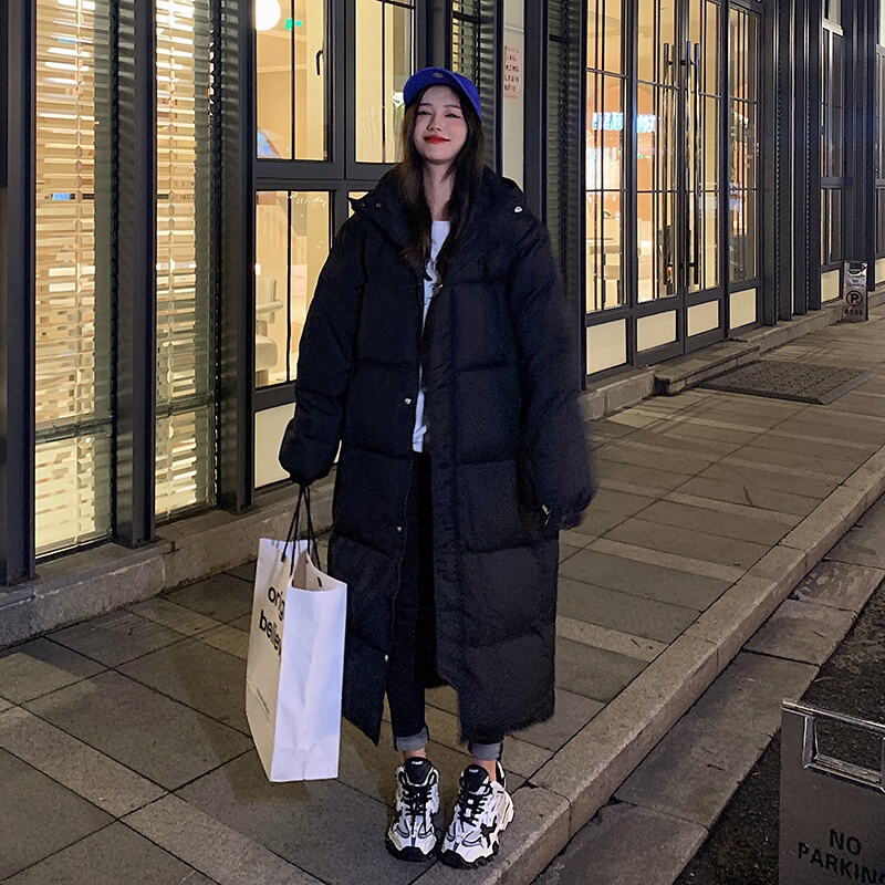 Popular down Cotton Jacket for Women, Mid-Length, Over-The-Knee, 2025 Winter New Korean Style Cotton-Padded Jacket, Loose and Thickened Cotton Coat