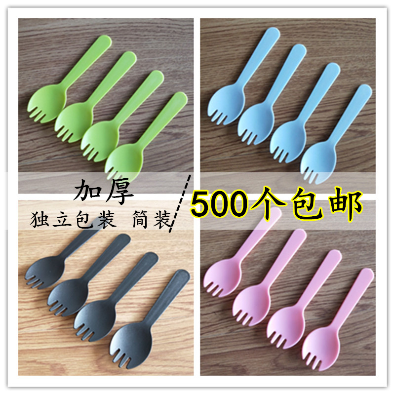 Colored scrub individually wrapped lite disposable spoon cake spoon fork dessert spoon ice cream spoon 500
