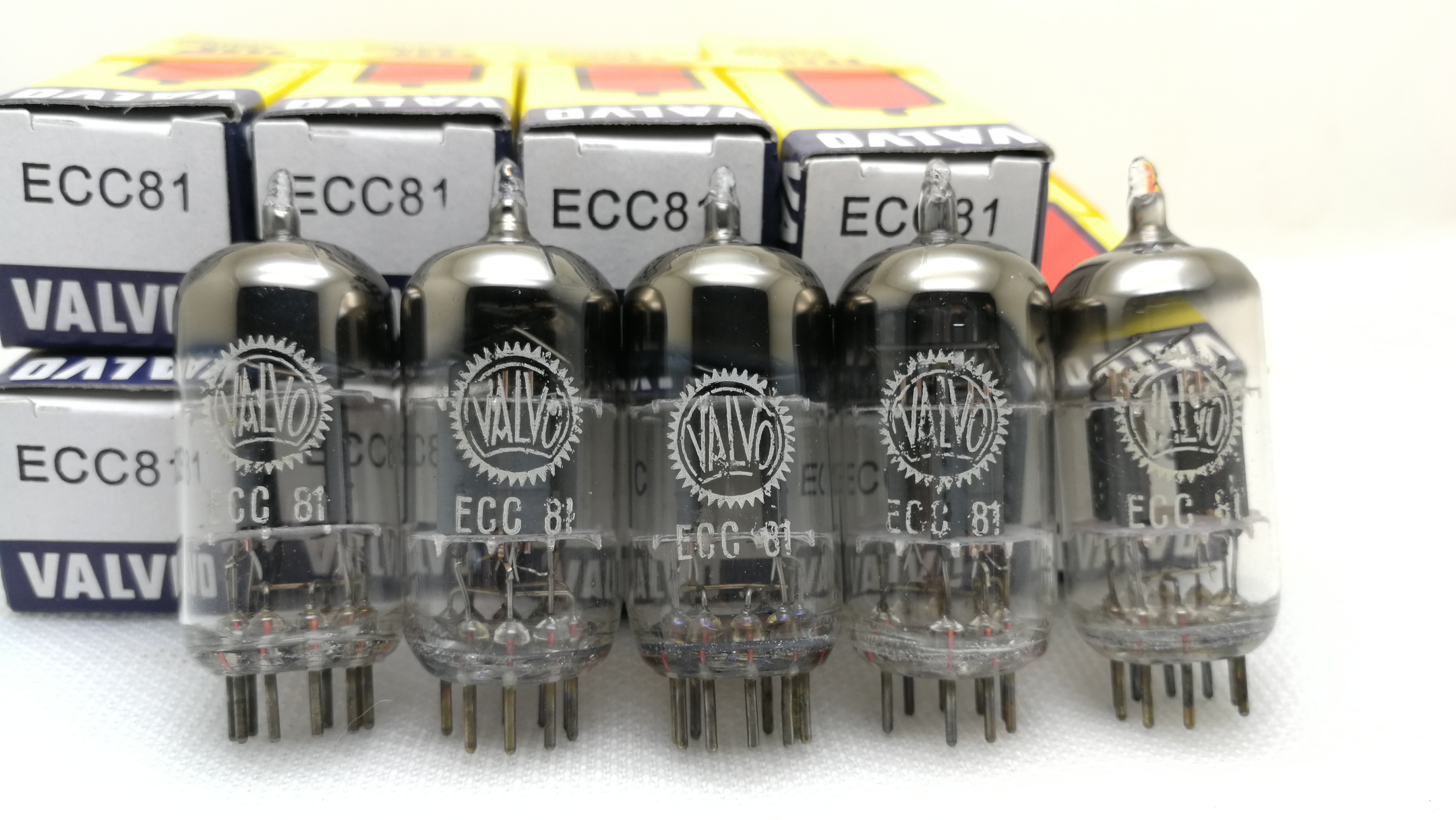 Top class 40s brand-new German tycoon VALVO supershield ECC81 12AT7 vacuum tube inclined D ring