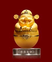 Gong Xi Fa Cai pig ornaments velvet sand gold zodiac pig 2019 New Year New decoration festive gifts to friends and customers