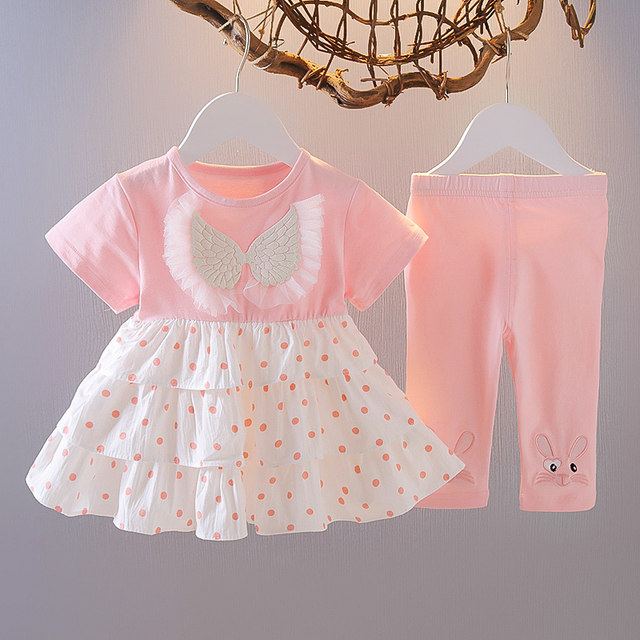 Infant children's clothing girls summer suit 1-3 years old summer suit 2 princess skirt girl baby summer clothes fashionable two-piece set