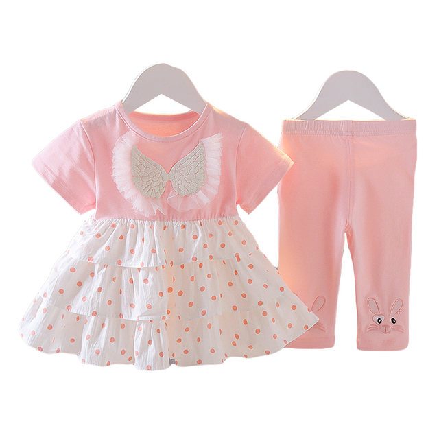 Infant children's clothing girls summer suit 1-3 years old summer suit 2 princess skirt girl baby summer clothes fashionable two-piece set