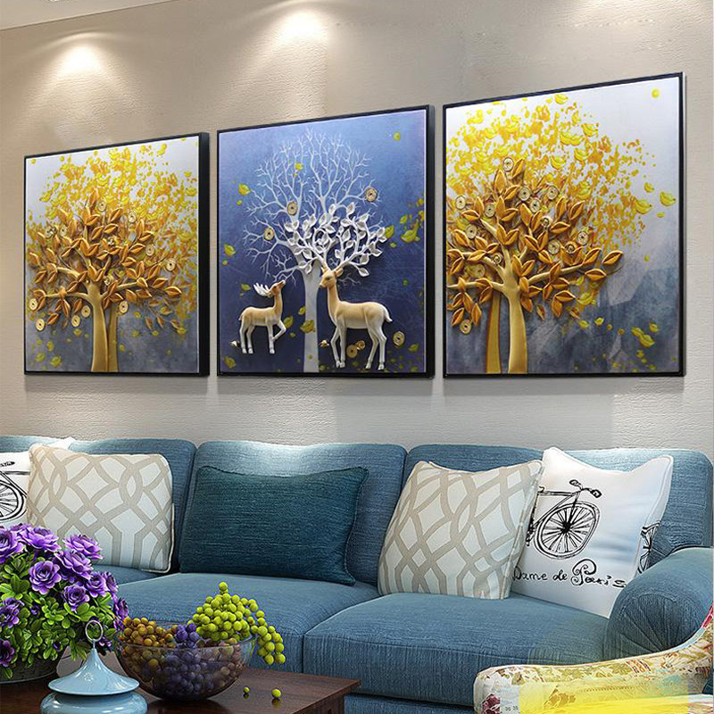 5d Diamond Painting Full Drilling New Hairstyle Deer Point Drilling Cross Embroidered 3 Diamonds Embroidered 2023 Living room Eurostyle Brick Stone-Taobao