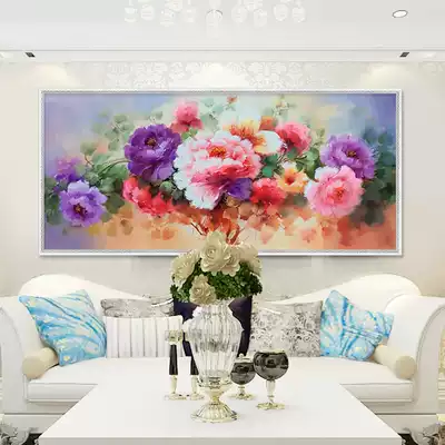 Peony flowers bloom rich diamonds painted full diamonds new 5D new 2020 cross stitch diamond embroidery living room simple and modern