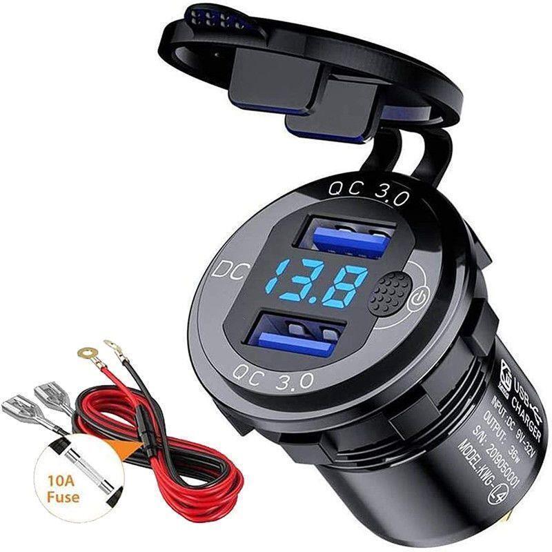 120W Motorcycle Modified with USB Charging Port, Car Equipped with 12V Converter, Mobile Phone Charger, Fast Charging, Waterproof Scooter 120W Motorcycle Modified with USB Charging Port, Car Equipped with 12V Converter, Mobile Phone Charger, Fast Charging, Waterproof Scooter
