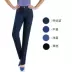 Quần denim nữ trung niên Nữ trung niên quần mẹ cao eo thẳng lỏng rộng kích thước lớn quần jean giản dị kéo dài quần jean nữ lưng cao Quần jean