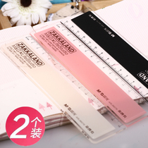 Morning light stationery widened thickened ruler simple grain pill 15CM20 solid color wear-resistant student rice ruler 96076