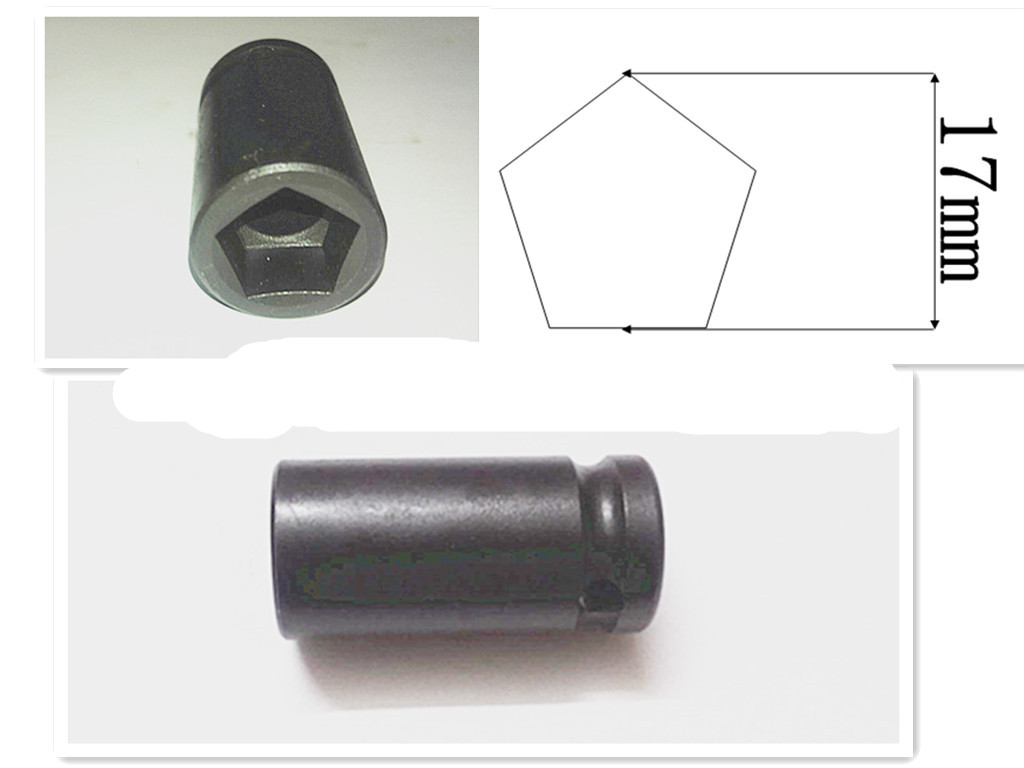 Bicycle tool screw pentagonal nut pneumatic socket wrench pentagonal sleeve outer pentagonal sleeve