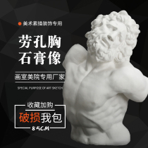 Gypsum material plaster chest statue Lao Kong gypsum head model art supplies sketch teaching aids sculpture ornaments sketch