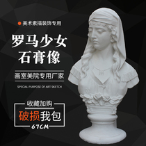 Gypsum Roman girl gypsum head decoration ornaments Art supplies Teaching aids Sketch Gypsum model Statue Sculpture