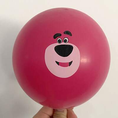 12-inch thickened and enlarged pink strawberry bear balloon, hug bear balloon, children's birthday decoration, night market stall toys