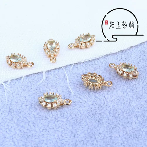 Аксессуар, стеклянные аксессуары, ретро золотые серьги, китайская шпилька ручной работы, DIY, микроинкрустация