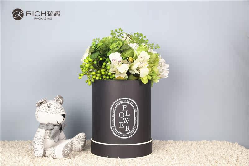 Ruiqu Zumalong waterproof round bucket Flower box and low bucket two-piece set of flower bouquet packaging gift box detail image 5