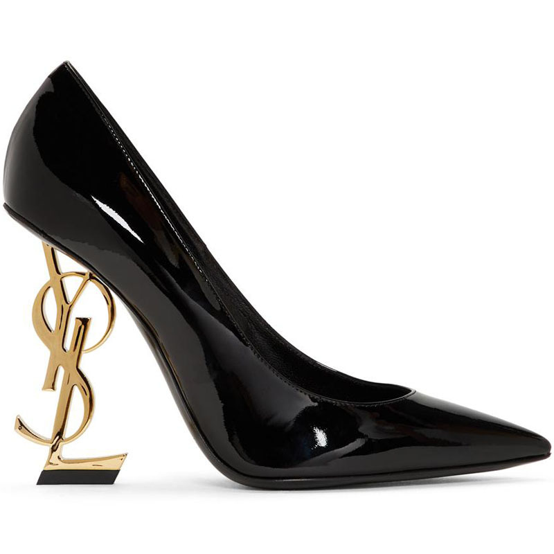 Yangshulin Pointed-Toe Black Letter High-Heeled Shoes for Women 2025, High-End, Stunning, Elegant, Sexy, Socialite Women's Shoes
