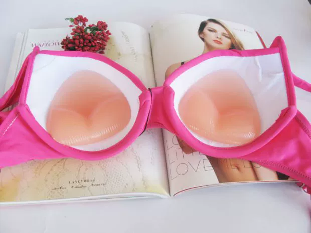 Cup silicone dày ngực nhỏ tập hợp bikini chuyên nghiệp 3D chèn dày pad ngực áo tắm tam giác áo ngực vô hình