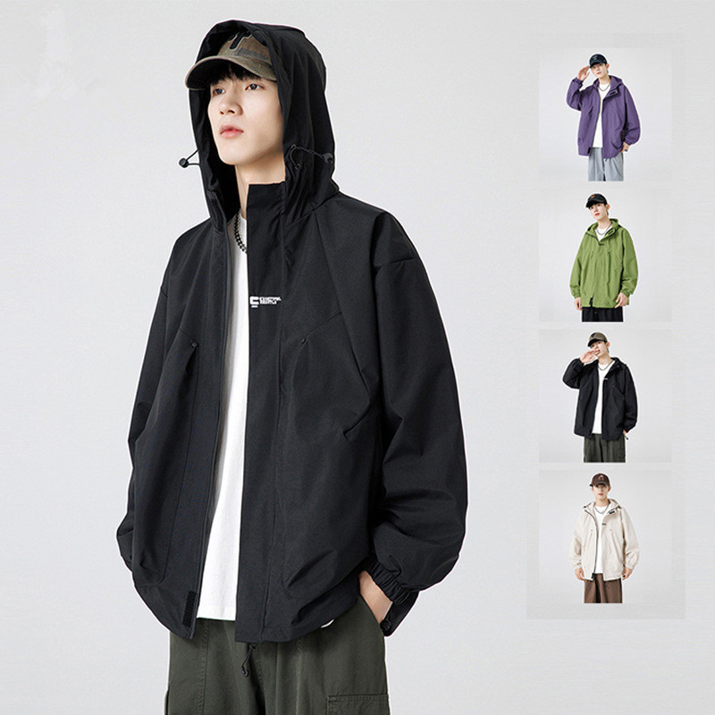 Outdoor Mountaineering Dijia Brand Same Style Outdoor Water-Repellent Spring and Autumn New Jacket Men's Hooded Single-Layer Softshell Jacket Outdoor Mountaineering Dijia Brand Same Style Outdoor Water-Repellent Spring and Autumn New Jacket Men's Hooded Single-Layer Softshell Jacket