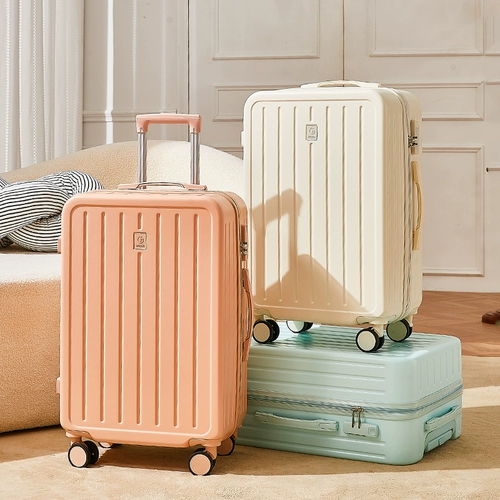 Высококачественный розовый вместительный и большой прочный чемодан с молнией