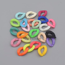 DIY jewelry accessories 29*20mm acrylic solid color flat open ring can be combined chain bag chain cap chain decoration