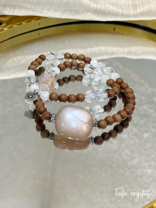 Hua Huayuan Original S925 Silver 6-10mm Sandalwood White Aze Snowflake Ghost Milk Tea Moonlight Cabochon Double Circle Hua Huayuan Original S925 Silver 6-10mm Sandalwood White Aze Snowflake Ghost Milk Tea Moonlight Cabochon Double Circle