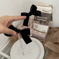 Жемчужная цепная ушная клип [бархат]