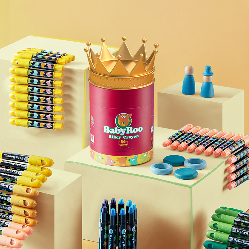 Merlot children's color crayon watercolor full 60 color toddler brush baby enlightenment painting set washable