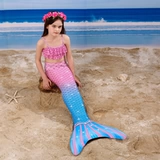 Детский купальник, наряд маленькой принцессы, комплект, крой «рыбий хвост», подходит для подростков