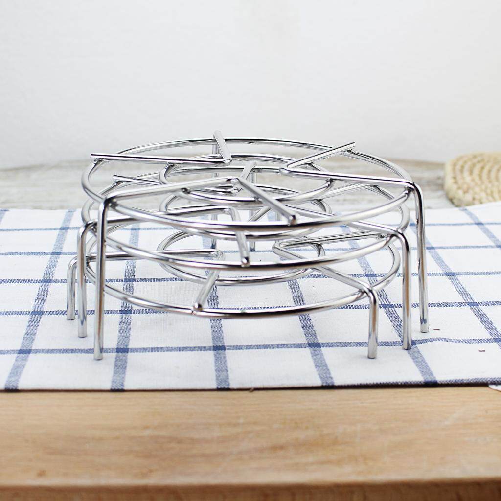  Thickened 304 Stainless Steel Kitchen High Foot Steaming Rack Steam Mat Braising Steam Dish Rack Anti-Burn Insulation Mat Steamer