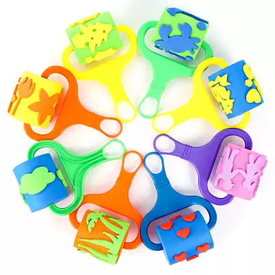 EVA roller seal set brush children kindergarten painting graffiti sponge brush roller printing toy