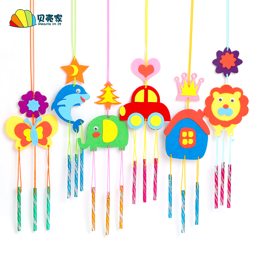 Unwoven Fabrics Small Creative Wind Bells Diy Material Packs Children Handmade Nursery Decorations Handmade Hanging Accessories
