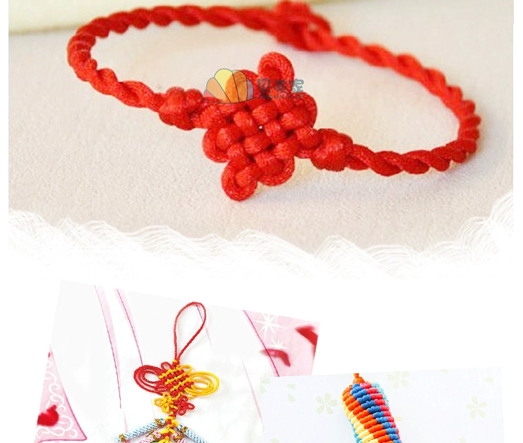 Dây đan Trung Quốc đan dây thứ 5 dây đỏ tự làm handmade chất liệu dây đeo vòng tay phụ kiện trang sức màu Hàn Quốc - Vòng đeo tay Clasp