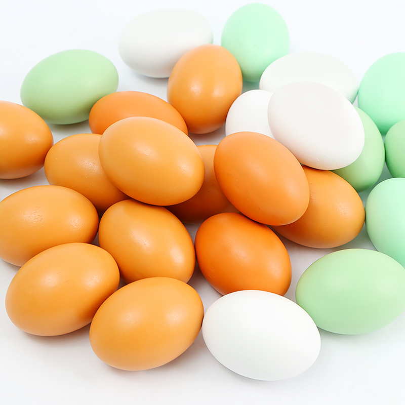 Easter Eggs Handmade Diy Wooden Painted Eggshell Nursery School Making Material Graffiti Painting Eggs Toys 
