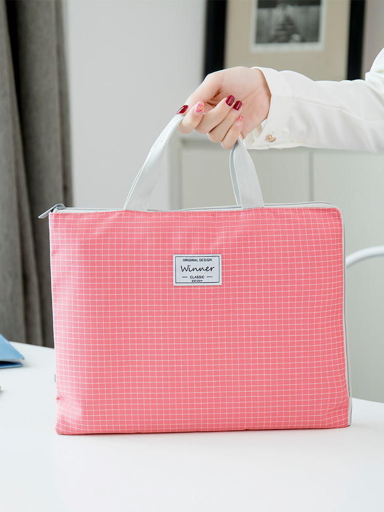 a4 document bag Canvas make-up bag Student tote bag carrying book bag Document storage tutoring bag briefcase Female zipper