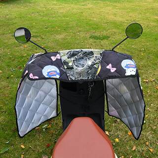 Electric vehicle windshield quilt with cotton and thickening on the outside, all-inclusive battery motorcycle windshield, warm and waterproof, suitable for all seasons