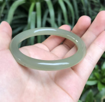 Hetian Jade new oil cyan bracelet clear water pigment face round strip girl distribution National Certificate special offer