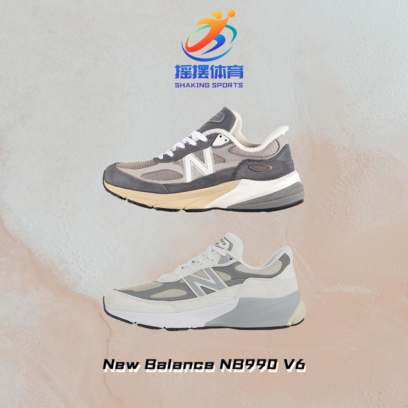 New Balance Nb990 V6 Retro Low-Top Mesh Breathable Height-Increasing Running Shoes for Men and Women U990Gr6